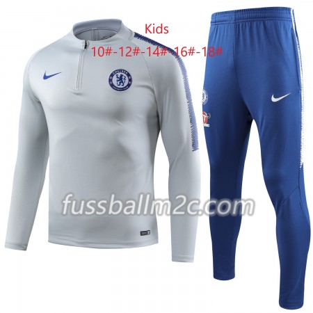 Chelsea Kinder Sweatshirts Anzüge Grau Weiß 2018-2019 Chelsea Kinder Sweatshirts Anzüge Grau Weiß 2018-2019